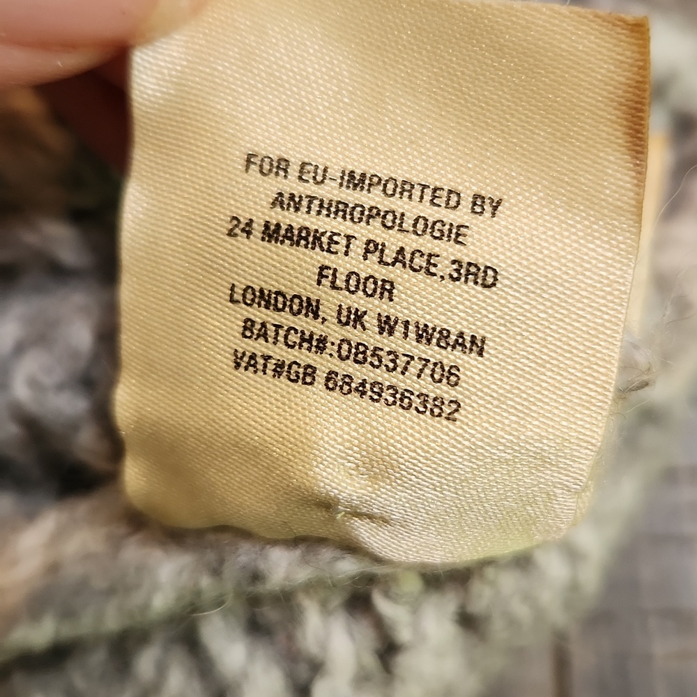 Anthropologie Sleeping On Snow‎ Light Gray Cable Knit Sweater XS/S - Picture 13 of 13